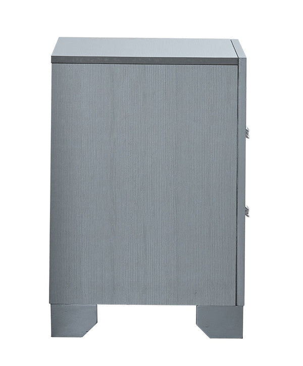 English Elm Murry Silver Mirrored Nightstand with Chrome Handles for Glam Bedroom Decor B078P473042