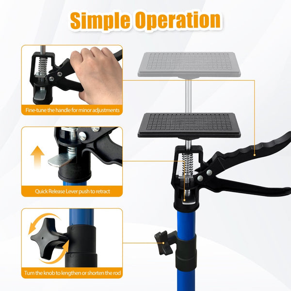 English Elm 360° Swivel Metal Support Rod Set with Tilt Lock Quick Release and Non-slip Grip Pads W1422P325954