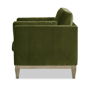 English Elm Jennifer Taylor Home - Knox 36" Modern Farmhouse Arm Chair In Olive Green Velvet - Luxurious Comfort & Timeless Design B2719P238327