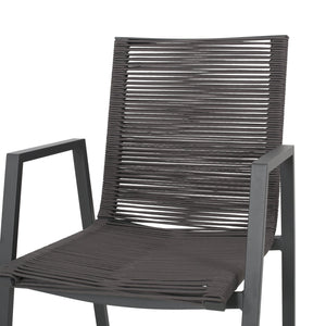 English Elm Christopher Knight Home® - Outdoor Aluminum Dining Chair with Handwoven Rope Seat, Sleek Weather-Resistant Patio Seating Set DARK GREY 64679.00GRY