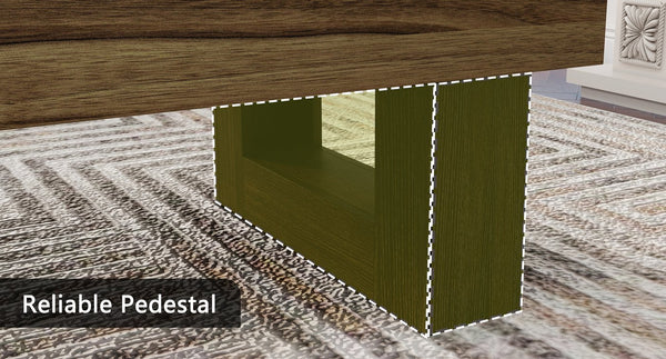 English Elm 42 Inch Rustic Brown Wood Rectangular Coffee Table - Sturdy MDF Farmhouse Accent, 220lb Load, Easy Assemble W1120P330143