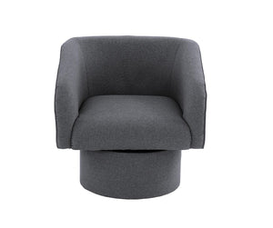 English Elm Classic Swivel Accent Chair with Linen-Like Upholstery, Modern Curved Design, Cozy Cushioning for Living Room Gray 31 L x 29 W x 20 H B011P281854