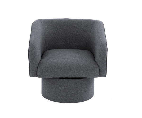 English Elm Classic Swivel Accent Chair with Linen-Like Upholstery, Modern Curved Design, Cozy Cushioning for Living Room Gray 31 L x 29 W x 20 H B011P281854