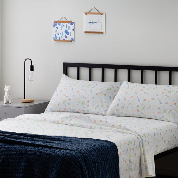 English Elm Linenspa Super Soft Microfiber Sheet Set Full with Princess Pattern—Durable, Wrinkle & Fade Resistant Cozy Bedding Blue B350P394839