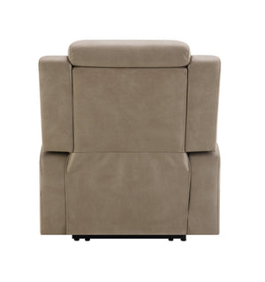 English Elm Lugo Camel Leather Power Recliner with Dual Motors and Built in Cup Holders B2726P469550