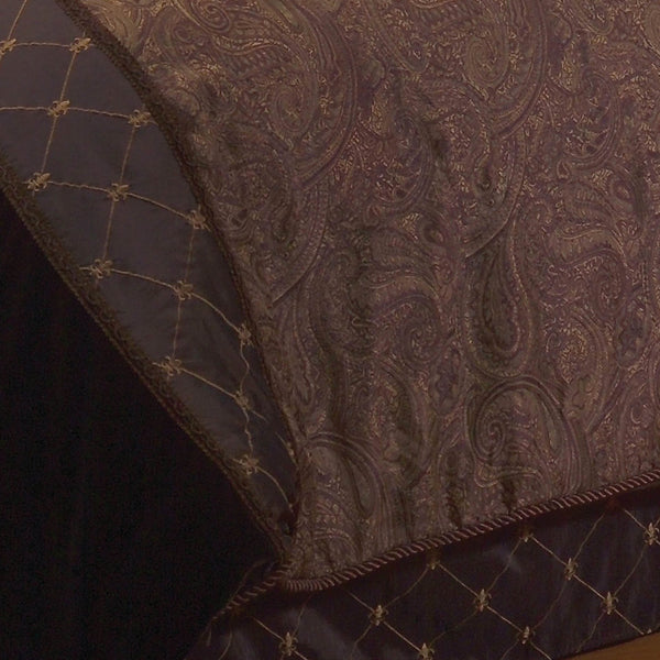 English Elm Buta 10 Pc King Comforter Set Brown Paisley & Geometric Design Polyester Fill Elegant Bedding — Luxurious warmth and timeless style for master bedrooms B340P341941