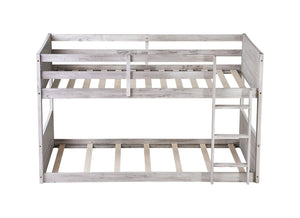 English Elm Twin Over Rubberwood Bunk Bed Convertible with Storage Drawers and Safety Rails Antique White W504S00285