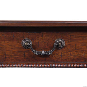 English Elm Rectangular Rustic Wooden Coffee Table with Storage Drawer, Solid Rubberwood Gourd Legs, 47" Luyo Walnut W1202P317454