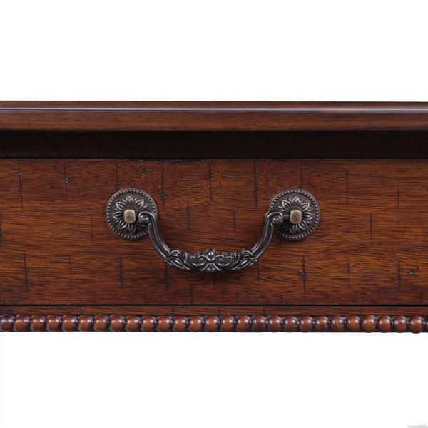 English Elm Rectangular Rustic Wooden Coffee Table with Storage Drawer, Solid Rubberwood Gourd Legs, 47" Luyo Walnut W1202P317454