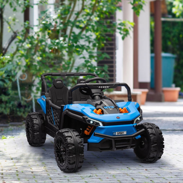 English Elm Qaba 12v Dual Motor Kids Ride on Utv Off Road Electric Car with Remote Control Blue W2225P249882