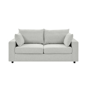 English Elm Modern Low Profile Upholstered Sofa Deep Seat Cushions for Apartment Living Rooms Beige B343P435915