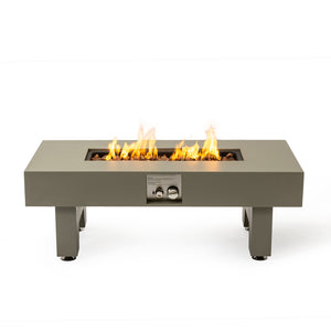 English Elm 42_Inch Iron Fire Pit Table - Stylish Outdoor Heating With 50,000 Btu, Propane Efficiency & Glass Stones W3131P277177