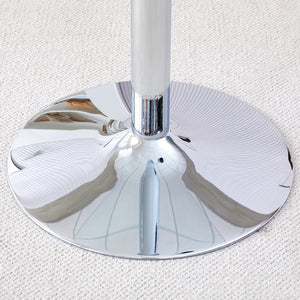 English Elm A glass tabletop 35" Round Dining Table with Electroplated Silver Legs, Minimalist Chic for 4-6 Guests W1151P155921