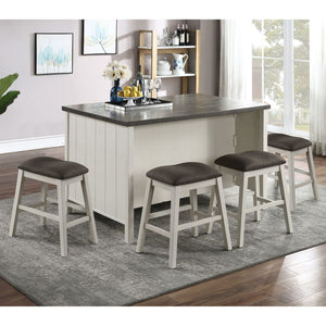 English Elm Transitional Counter Height Dining Set Solid Wood Table with Storage and Four Stools B2741S00805