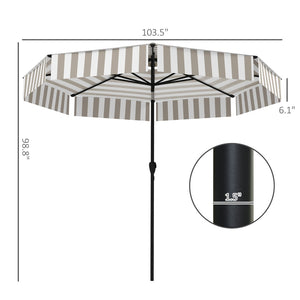 English Elm 2-tier Vented Market Umbrella with Crank Upf 30 Plus Polyester Canopy for Patio Dining T3971P427525