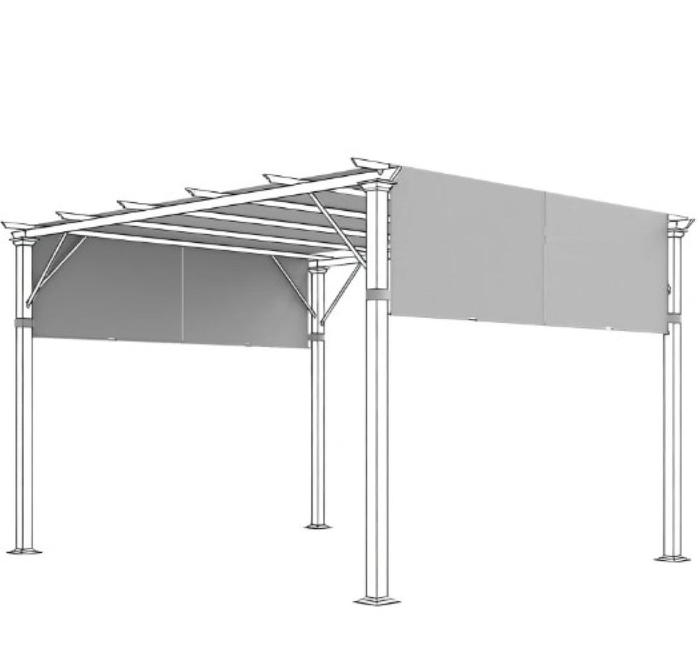 English Elm Easy Install Polyester Pergola Canopy Set Uv30 Protection Outdoor Shade Cover 2 Panels T3971P426454