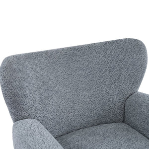 English Elm Modern Bouclé Wingback Swivel Chair with 360 Degree Rotation for Living Room Black,Dusty Blue N776P403573B