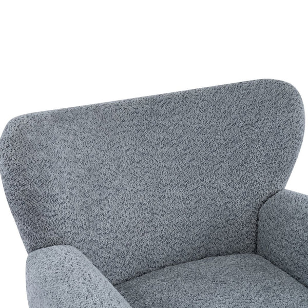 English Elm Modern Bouclé Wingback Swivel Chair with 360 Degree Rotation for Living Room Black,Dusty Blue N776P403573B