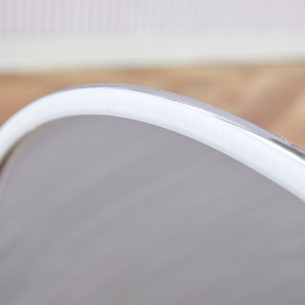 English Elm A glass tabletop 35" Round Dining Table with Electroplated Silver Legs, Minimalist Chic for 4-6 Guests W1151P155921