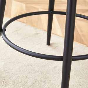 English Elm Fashionable Ergonomic Bar Chairs Set of Two with Breathable Fabric, Curved Back, Cushioned Comfort Black W1151P279689