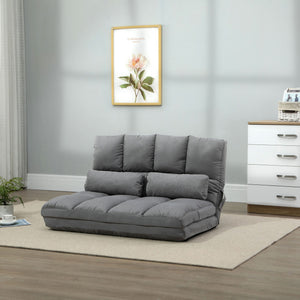 English Elm Homcom Convertible Floor Sofa Chair - Versatile Folding Couch Bed With 2 Pillows & Adjustable Comfort W2225P217476