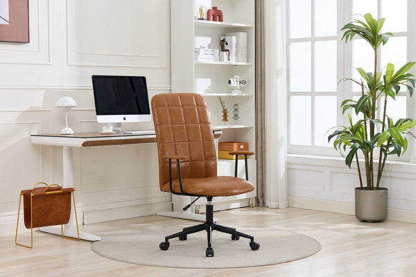 English Elm Antique PU Leather Office Chair with High Back, Soft Foam Seat, Adjustable Gaslift, 360° Swivel, Durable Frame Antique brown W3149P375077