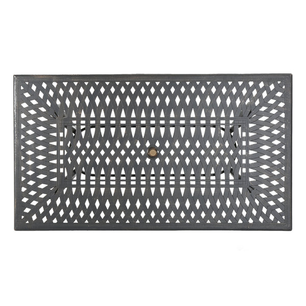 English Elm Christopher Knight Home® - AUSTIN 68" Rectangle Table - Cast Aluminum Copper Patio Dining Table with Weave Top & Flared Legs for Outdoor Entertaining 60097.00SCOP