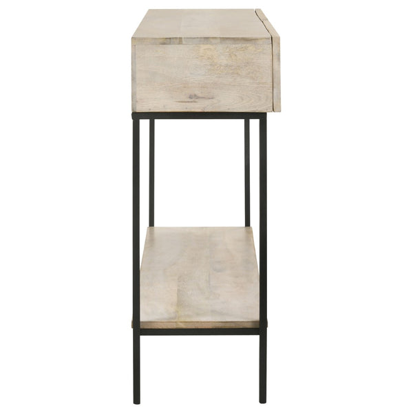 English Elm Terrace Solid Mango Wood Console Table with Drawers Whitewashed Foyer Accent B062P451718