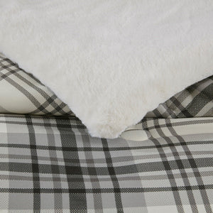 English Elm Full/Queen Reversible Faux Wool & Faux Fur Comforter Set - Cozy, Hypoallergenic & Easy Care B035100727
