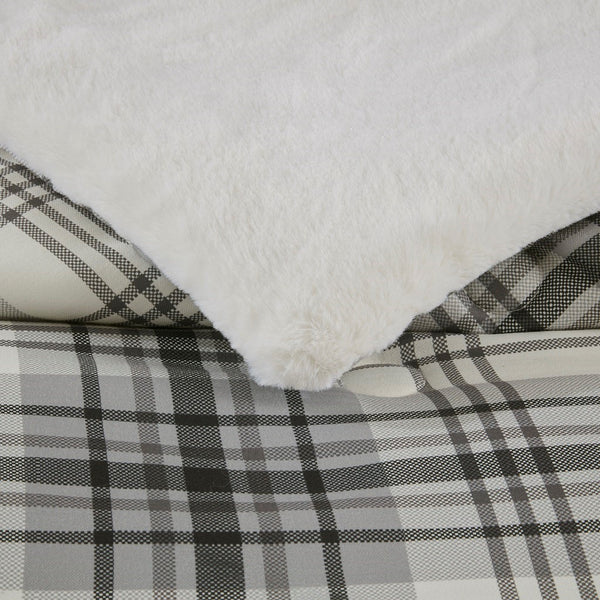 English Elm Full/Queen Reversible Faux Wool & Faux Fur Comforter Set - Cozy, Hypoallergenic & Easy Care B035100727