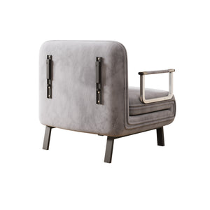 English Elm 31.5″ Convertible Chair Bed with Tri-Fold Design, Adjustable Backrest, Plush Pillow, Durable Frame for Home Comfort and Office Lounging Light Gray W1767P220576