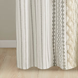 INK+IVY Imani Mid-Century Cotton Printed Shower Curtain with Chenille II70-1121 Ivory