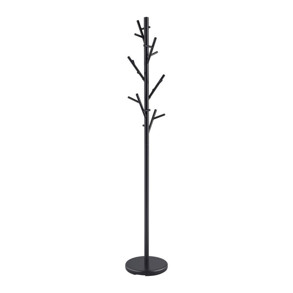 English Elm 18 Matte Black Freestanding Coat Rack with 18 Staggered Hooks, Weighted Base, Sculptural Tree-Inspired Design for Small Entryways and Offices B016P381128