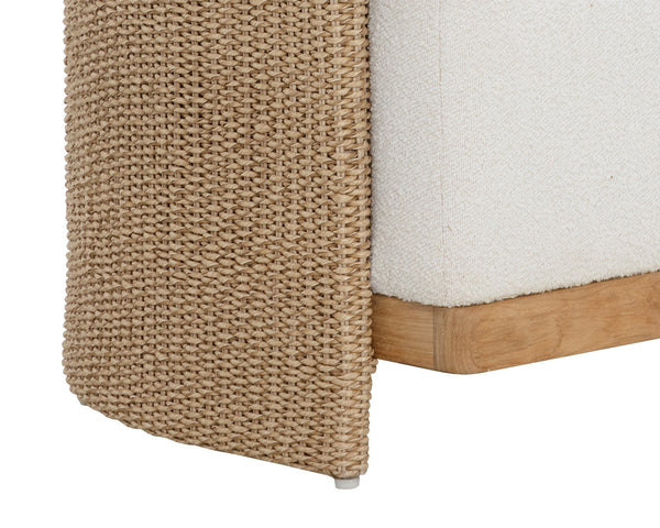 Sunpan Asos Lounge Chair - Stylish Comfort with Premium Polyester Fabric and Elegant Rattan Base Design Natural, Louis Cream