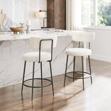 Blanca Counter Stool - Set of 2 Ivory 109739 Zuo Modern