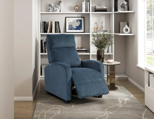 English Elm Modern Parsons Push Back Recliner Chair in Soft Corduroy Fabric — Sleek Comfortable Living Room Lounger with Solid Wood Frame and Easy Recline Mechanism Blue 30 L x 27 W x 21.5 H B011P395851