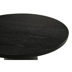 English Elm 22 Sculptural Terra End Table with Pedestal Base, Beveled Top for Modern Minimalist Living Spaces Black 13.5 L x 13.5 W x 16 H B011S01868