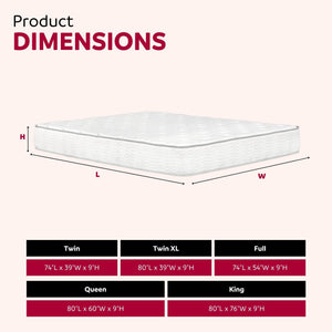 English Elm 9 9in Queen Pocket Coil Mattress in a Box — 7.1" Coils, 1"+ Foam, Edge Support, Low Motion Transfer Comfort B2741P287538