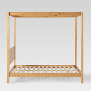 Isla Queen Canopy Bed Frame - Modern Minimalist Boho Design with Durable Solid Wood Construction