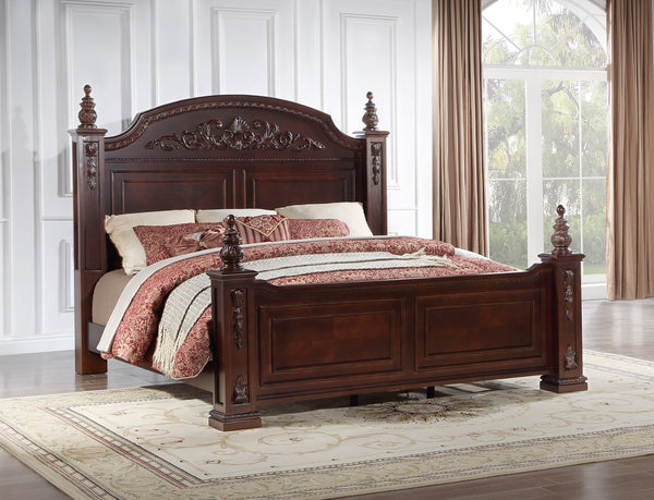 English Elm Lyndon King Bed Post With Cherry Finish - Classic Craftsmanship & Stunning Design For Your Bedroom B078S00596