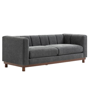 English Elm Modern Chenille Loveseat with Pocket Spring Support for Apartment Living Rooms Dark Grey N763S000070R