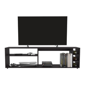English Elm Mountainair Engineered Wood TV Stand in Black – 4 Open Shelves, Space-Saving Durable Living Room Console (68.5") B092P269910
