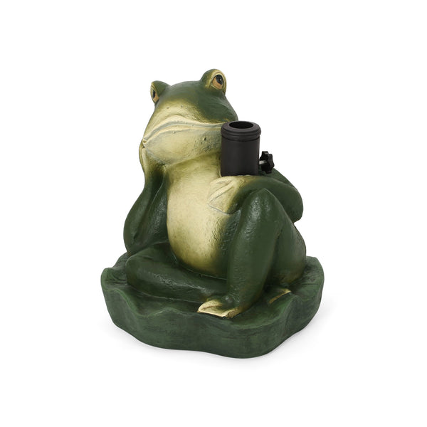 English Elm Christopher Knight Home® - FROG Concrete Umbrella Base in Green – Heavy 17.5" Stable Patio Stand, Weather-Resistant Outdoor Decor 67765.00GRN