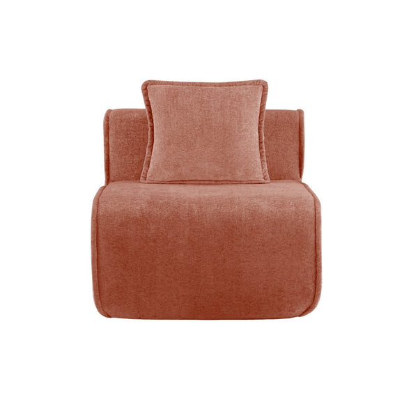 English Elm Harrison Armless Velvet Sectional Module with French Piping and Cloud Foam Seat Red W3041P386587