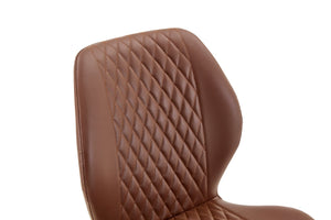 English Elm 4-piece Diamond Quilted Upholstered Dining Chair Set with Sleek Black Metal Legs Brown+Black W1151P458008