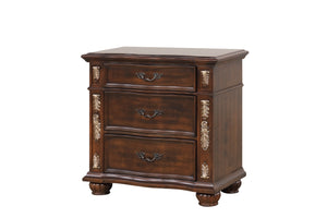 English Elm Lyon G07100-N Nightstand with Velvet-Lined Top Drawer, 3 Smooth-Glide Drawers, Ready-to-Use Wood Piece Cherry 36 L x 21 W x 33 H B078P301575