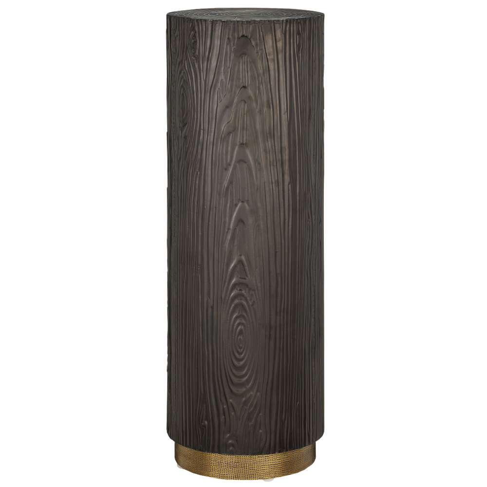 Terra Pedestal: Artisanal Bronze and Brass Modern Column Display for Unique Home Decor Accents