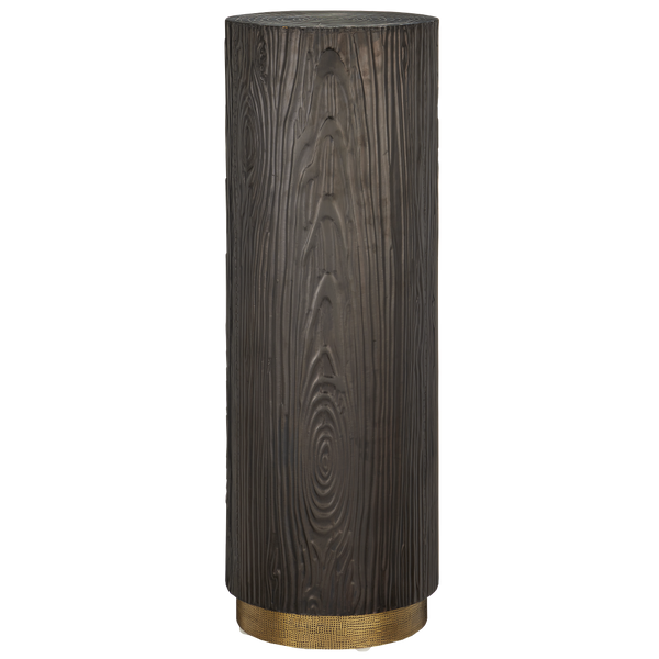 Terra Pedestal: Artisanal Bronze and Brass Modern Column Display for Unique Home Decor Accents