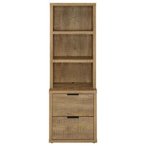 English Elm Geary Mango 3-Shelf Bookcase with Lockable Top Drawer, USB Port, Engineered Wood, Display & Secure Storage B062P375563