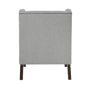 English Elm 1Pc Accent Chair With Foam Cushion, Gray Fabric Upholstery & Nailhead Trim For Stylish Living Spaces B011P287705